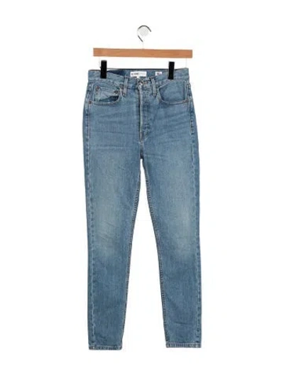 Pre-owned Re/done High-rise Straight Leg Jeans In Blue
