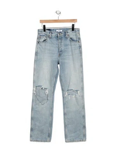 Pre-owned Re/done High-rise Straight Leg Jeans In Blue