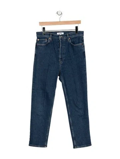 Pre-owned Re/done High-rise Straight Leg Jeans In Blue