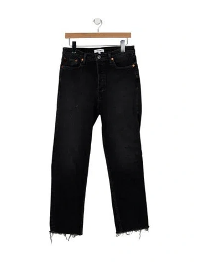 Pre-owned Re/done High-rise Straight Leg Jeans In Blue