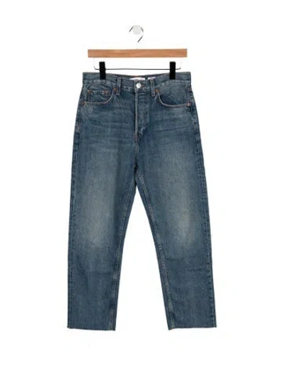 Pre-owned Re/done High-rise Straight Leg Jeans In Blue