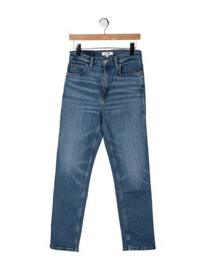 Pre-owned Re/done High-rise Straight Leg Jeans In Blue