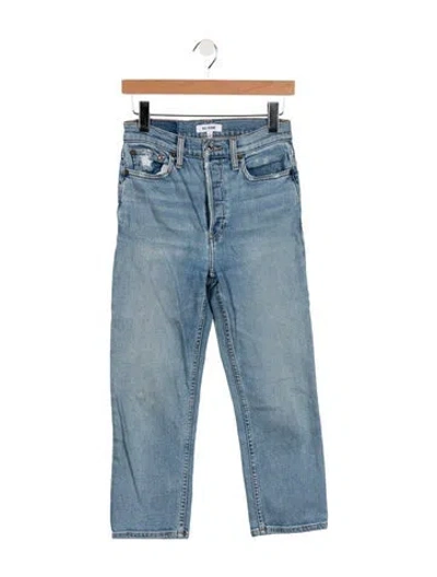 Pre-owned Re/done High-rise Straight Leg Jeans In Blue