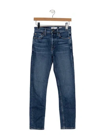 Pre-owned Re/done High-rise Straight Leg Jeans In Blue
