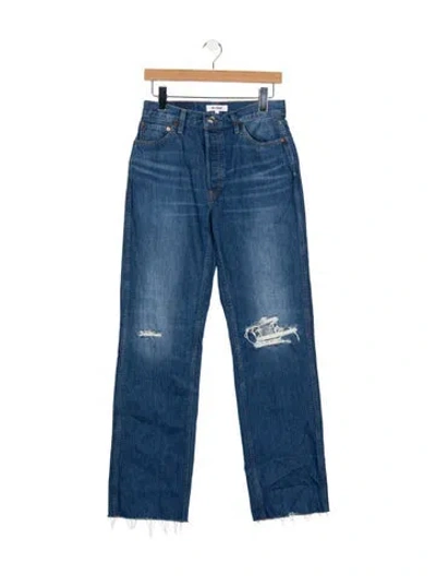 Pre-owned Re/done High-rise Straight Leg Jeans In Blue