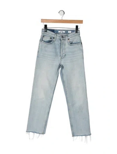 Pre-owned Re/done High-rise Straight Leg Jeans In Blue