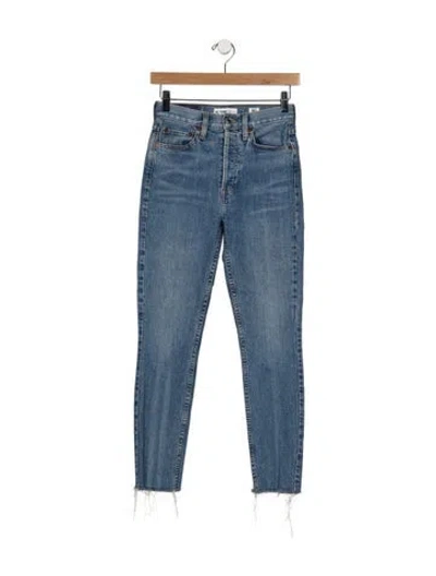 Pre-owned Re/done High-rise Straight Leg Jeans In Blue