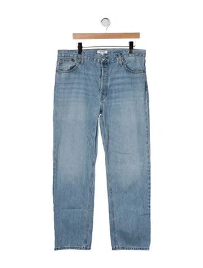 Pre-owned Re/done High-rise Straight Leg Jeans In Blue