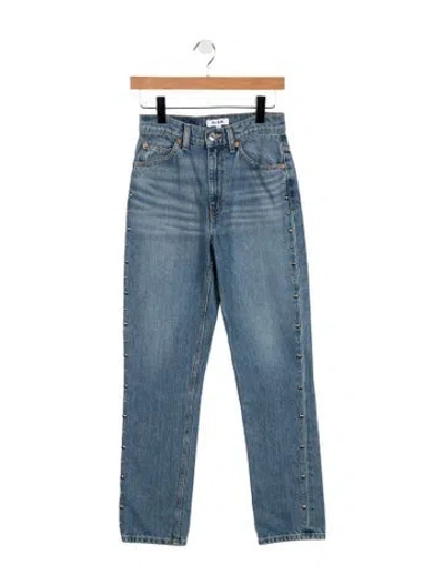 Pre-owned Re/done High-rise Straight Leg Jeans In Blue