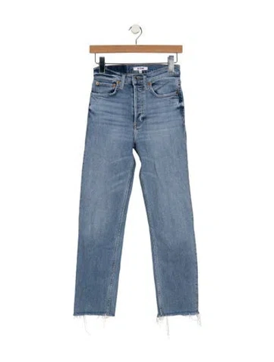 Pre-owned Re/done High-rise Straight Leg Jeans In Blue