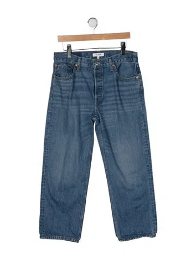 Pre-owned Re/done High-rise Straight Leg Jeans In Blue
