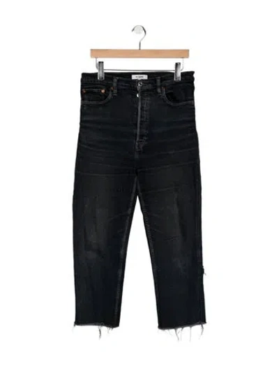 Pre-owned Re/done High-rise Straight Leg Jeans In Blue