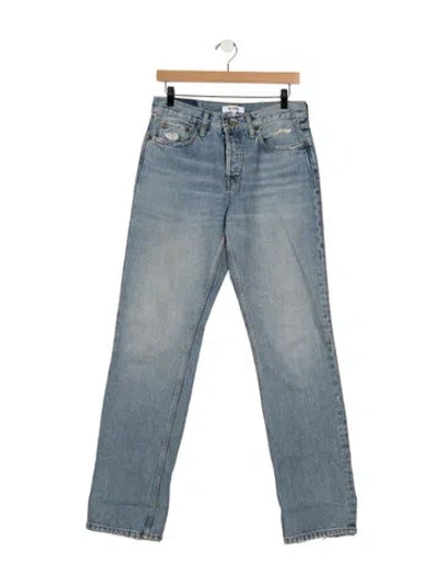 Pre-owned Re/done High-rise Straight Leg Jeans In Blue