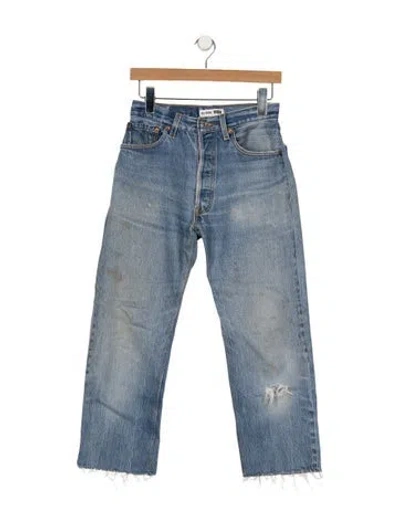 Pre-owned Re/done High-rise Straight Leg Jeans In Blue
