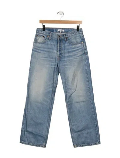 Pre-owned Re/done High-rise Straight Leg Jeans In Blue