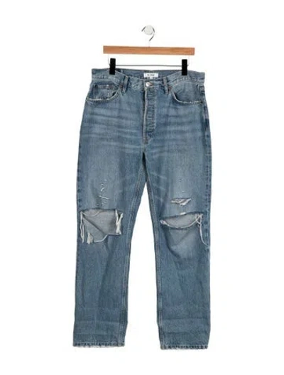 Pre-owned Re/done High-rise Straight Leg Jeans In Blue