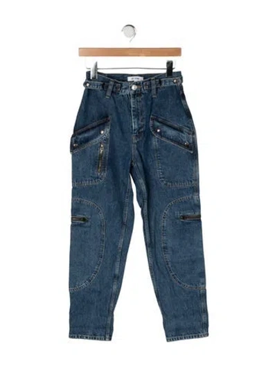 Pre-owned Re/done High-rise Straight Leg Jeans In Blue