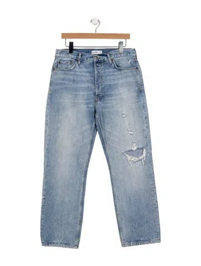 Pre-owned Re/done High-rise Straight Leg Jeans In Blue