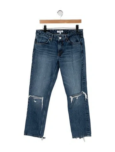 Pre-owned Re/done High-rise Straight Leg Jeans In Blue