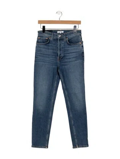 Pre-owned Re/done High-rise Straight Leg Jeans In Blue
