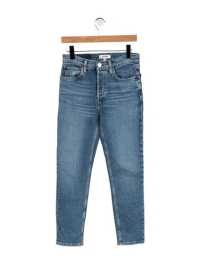 Pre-owned Re/done High-rise Straight Leg Jeans In Blue