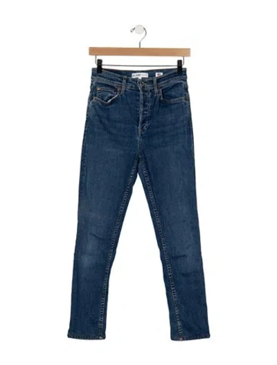 Pre-owned Re/done High-rise Straight Leg Jeans In Blue