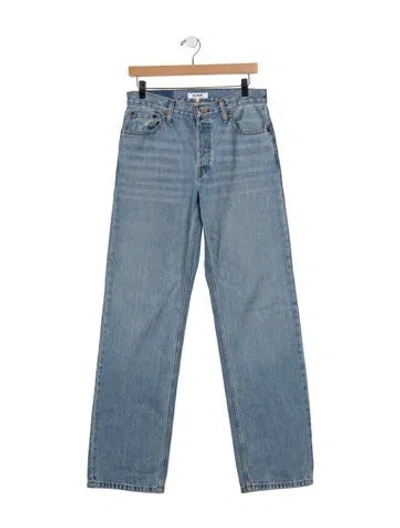 Pre-owned Re/done High-rise Straight Leg Jeans In Blue