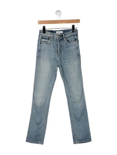 Pre-owned Re/done High-rise Straight Leg Jeans In Blue