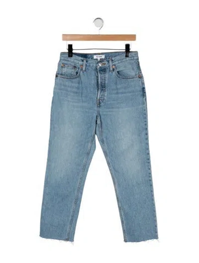 Pre-owned Re/done High-rise Straight Leg Jeans In Blue