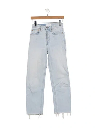 Pre-owned Re/done High-rise Straight Leg Jeans In Blue