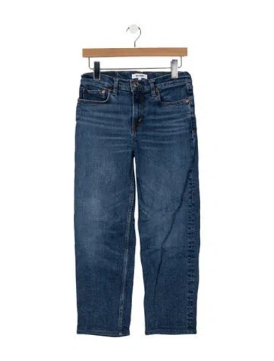Pre-owned Re/done High-rise Straight Leg Jeans In Blue