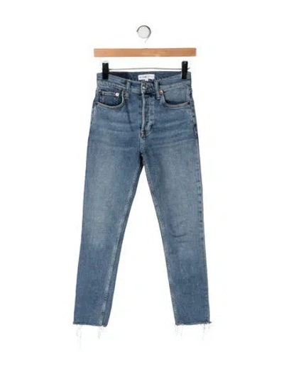 Pre-owned Re/done High-rise Straight Leg Jeans In Blue