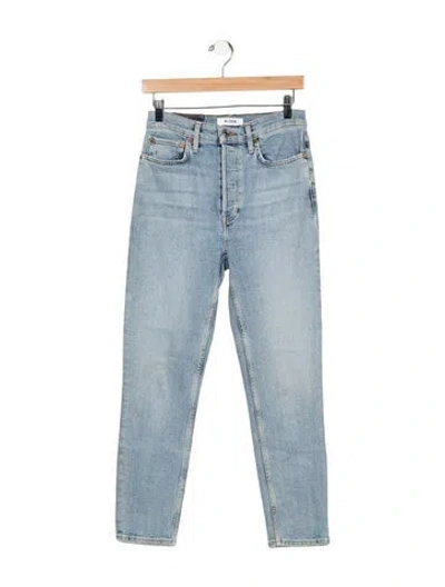 Pre-owned Re/done High-rise Straight Leg Jeans In Blue