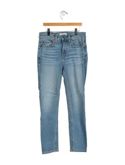 Pre-owned Re/done High-rise Straight Leg Jeans In Blue