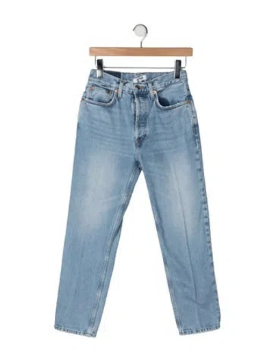 Pre-owned Re/done High-rise Straight Leg Jeans In Blue