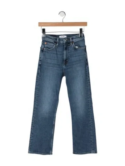 Pre-owned Re/done High-rise Straight Leg Jeans In Blue