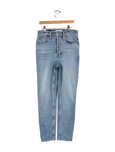 Pre-owned Re/done High-rise Straight Leg Jeans In Blue