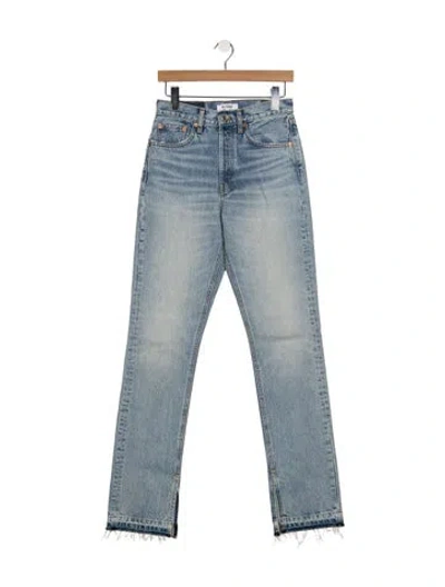 Pre-owned Re/done High-rise Straight Leg Jeans In Blue