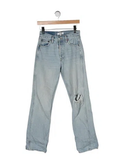 Pre-owned Re/done High-rise Straight Leg Jeans In Blue