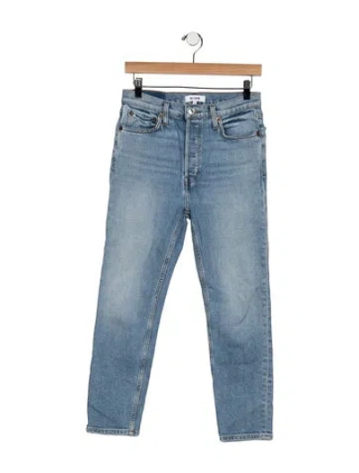 Pre-owned Re/done High-rise Straight Leg Jeans In Blue