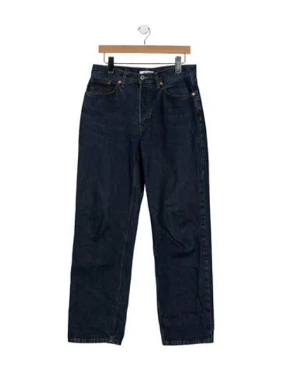 Pre-owned Re/done High-rise Straight Leg Jeans In Blue