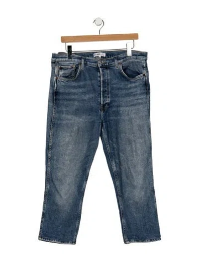 Pre-owned Re/done High-rise Straight Leg Jeans In Blue
