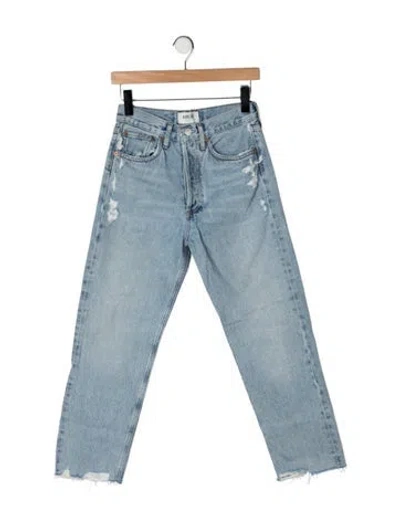 Pre-owned Re/done High-rise Straight Leg Jeans In Blue