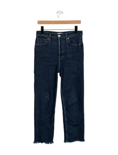 Pre-owned Re/done High-rise Straight Leg Jeans In Blue