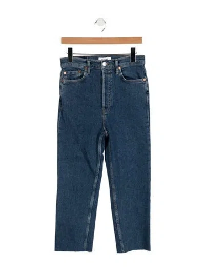 Pre-owned Re/done High-rise Straight Leg Jeans In Blue