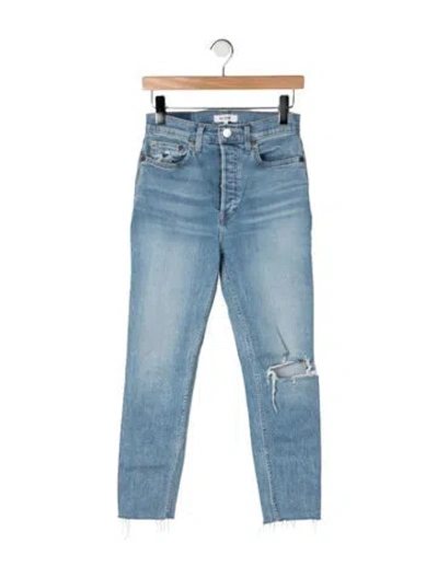 Pre-owned Re/done High-rise Straight Leg Jeans In Blue
