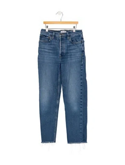 Pre-owned Re/done High-rise Straight Leg Jeans In Blue