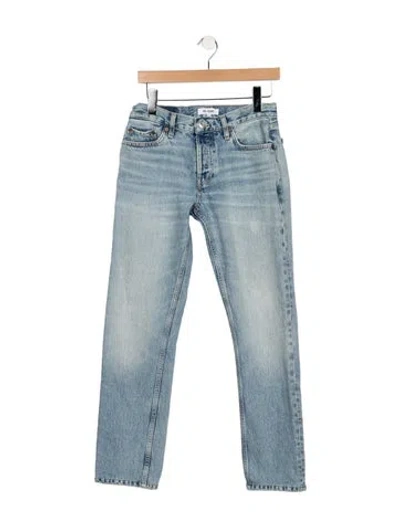 Pre-owned Re/done High-rise Straight Leg Jeans In Blue
