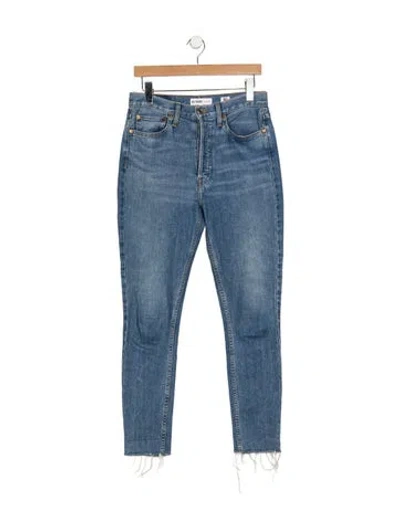 Pre-owned Re/done High-rise Straight Leg Jeans In Blue