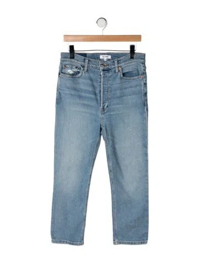 Pre-owned Re/done High-rise Straight Leg Jeans In Blue